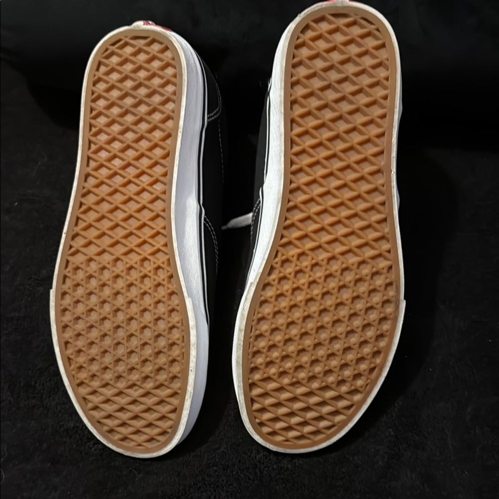 Vans Men's Black and White Canvas Sneakers - Picture 2 of 3